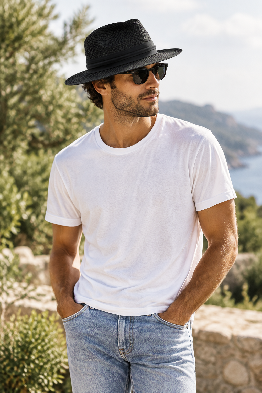 Michigan High-Crown Straw Sun Hat