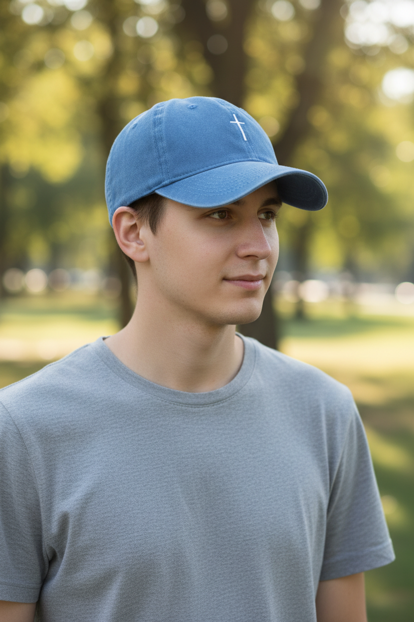 TheCapSpot - Cross Embroidered Peaked Cap