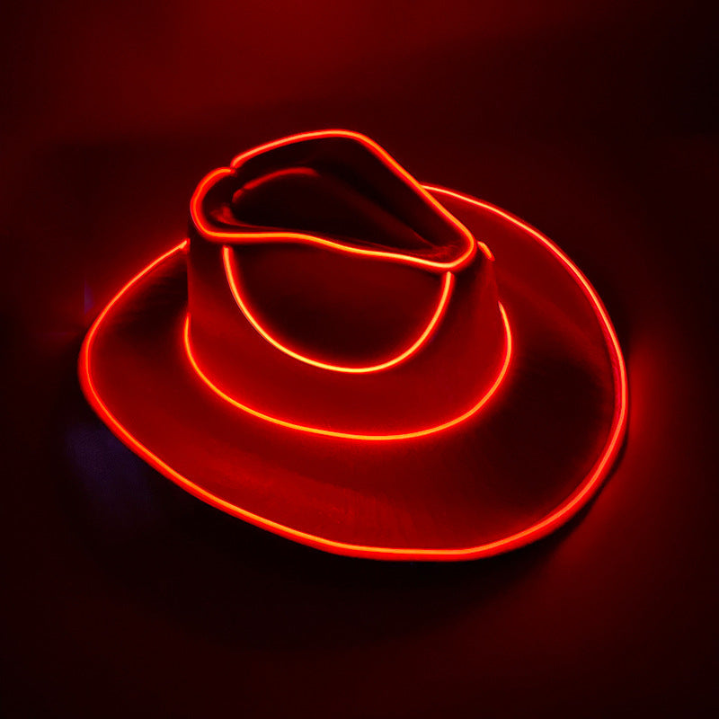 TheCapSpot - Halloween Carnival Party LED Wireless Fluorescent Colorful Cowboy Flashing Hat