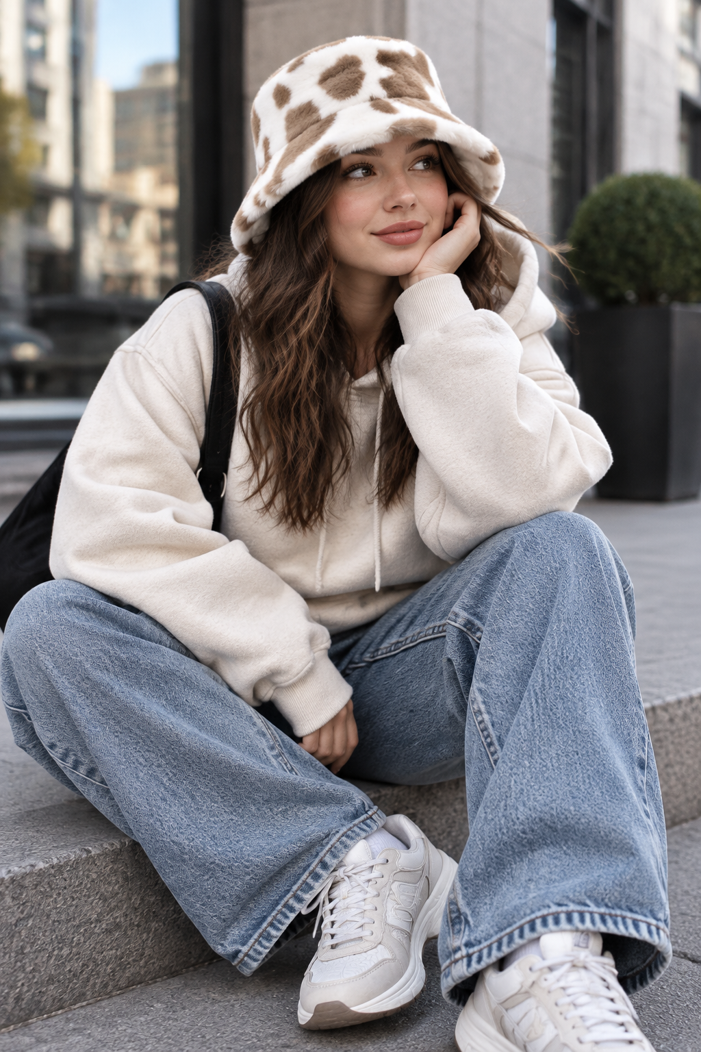 Thompson Faux Fur Adjustable Bucket Hat for Adults