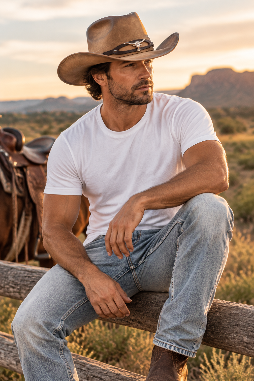 Grant Leather Cowboy Hat – Unisex Sun Protection