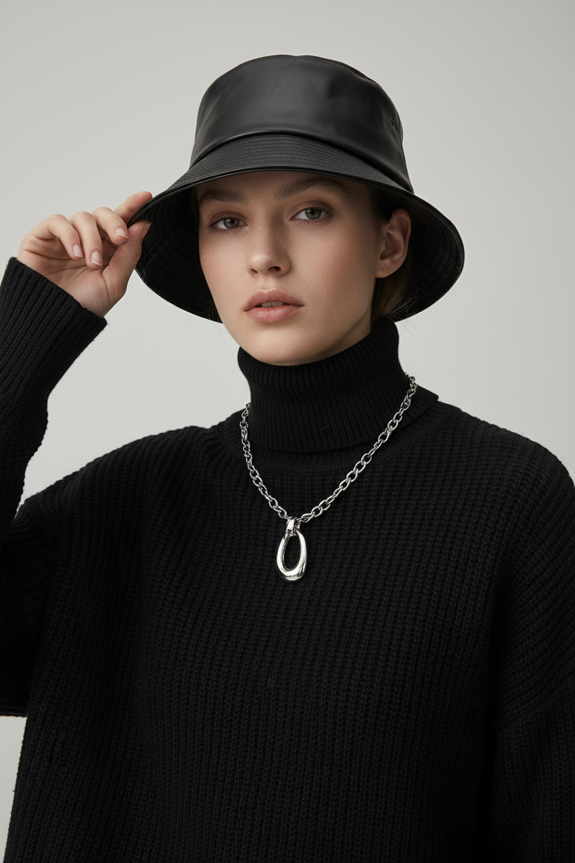 Campbell Faux Leather Double-Sided Fisherman Hat