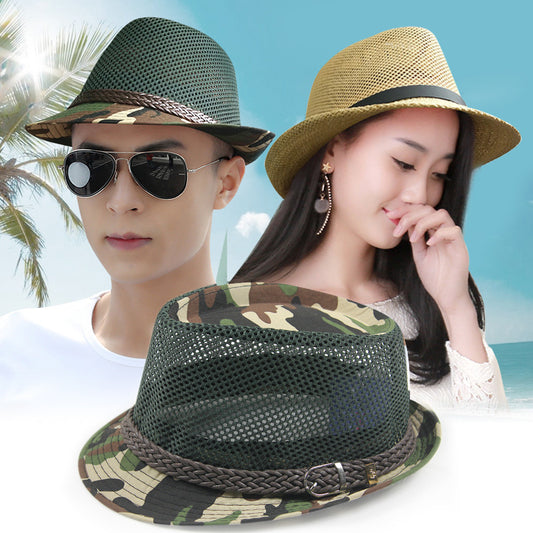 TheCapSpot - Men's Summer Breathable Mesh Straw Hat