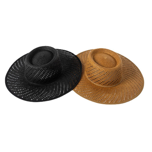 Spring And Summer New Fashion Woven Binding Lace Large Eave Round Top Straw Hat