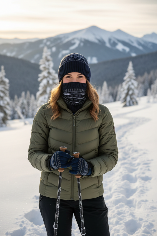 Holiday Knitted Set – Acrylic Beanie, Scarf & Gloves, Unisex