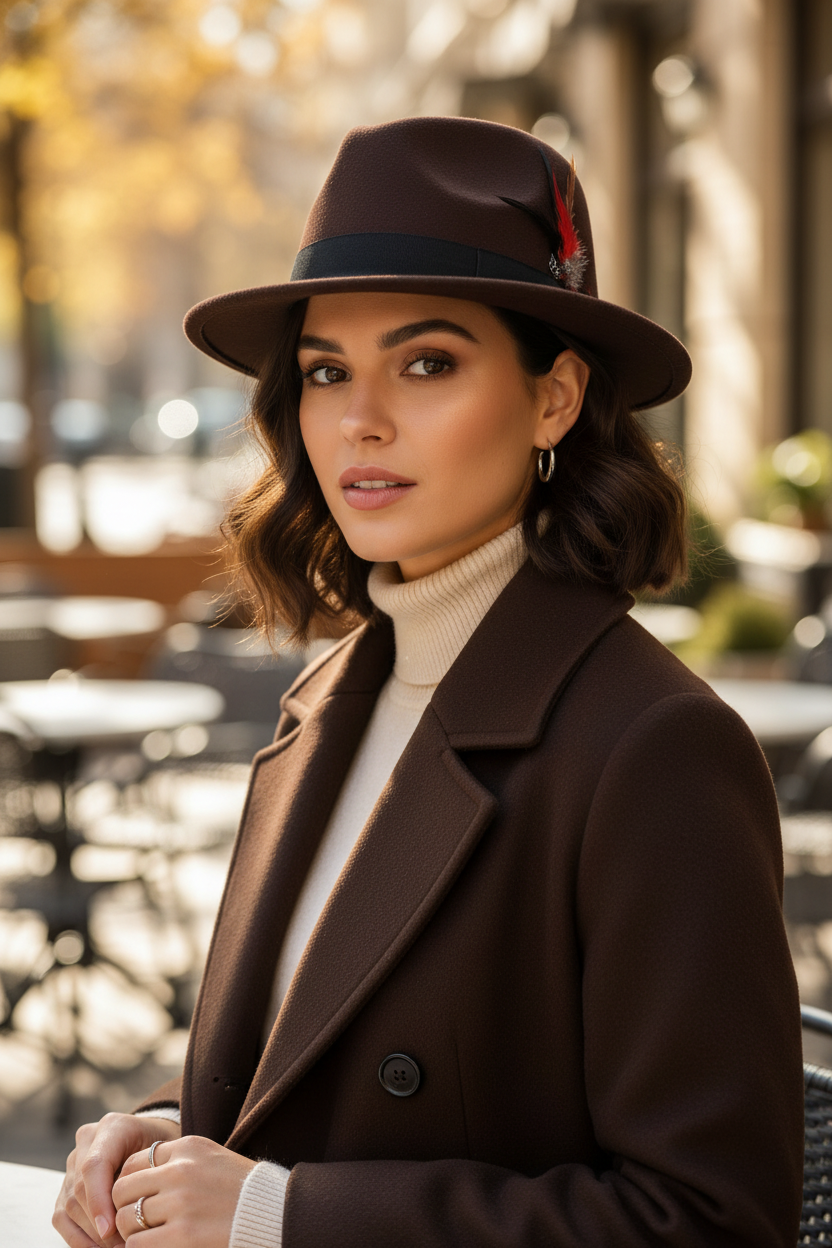 Vintage Charleston Fedora Hat – Polyester, Unisex