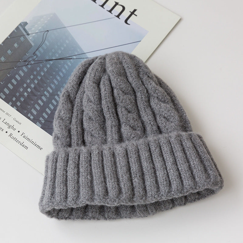 Twisted Woolen Cap  Ear Protection To Keep Warm