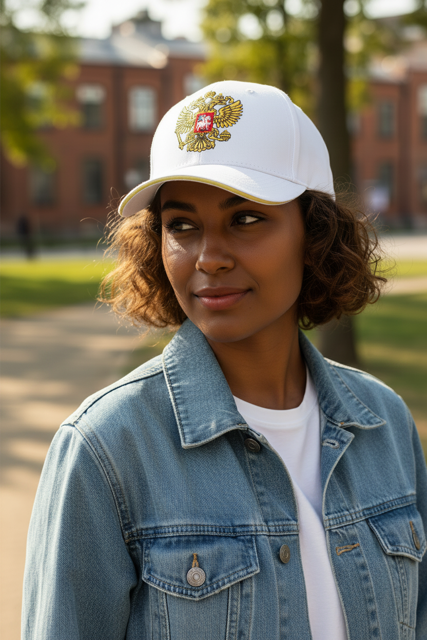 Eagle Embroidery Cotton Trucker Hat, Adjustable