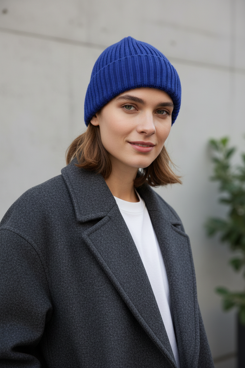 Peru Knitted Beanie Hood with Adjustable Fit