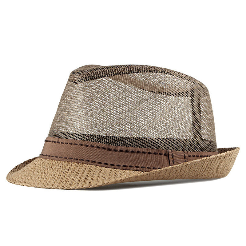 TheCapSpot - Men's Summer Breathable Mesh Straw Hat