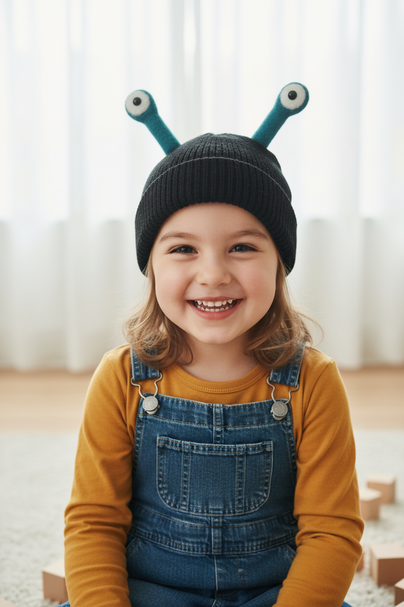 Frog Children's Wool Knitted Frog Hat