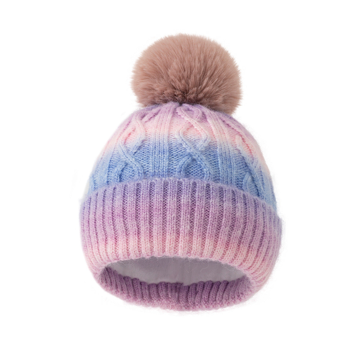 Canton Gradient Knit Pom-Pom Beanie Hat