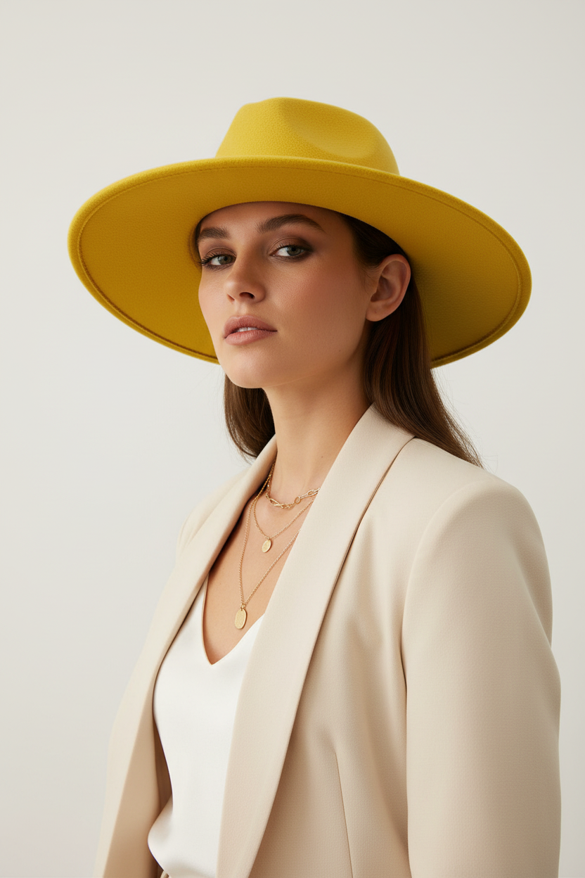 Cassell Wide Brim Fedora Hat – Cashmere Cotton Blend