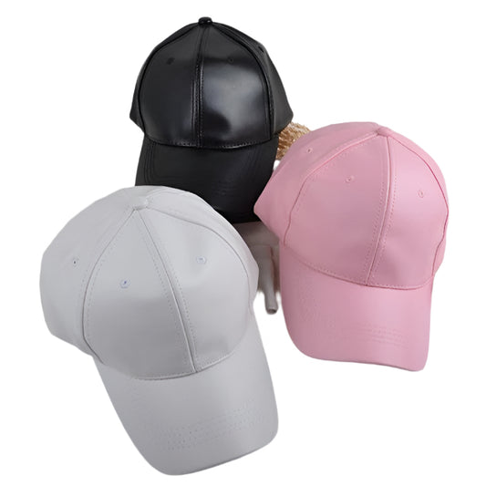 TheCapSpot - Leather Solid Modern Baseball Cap