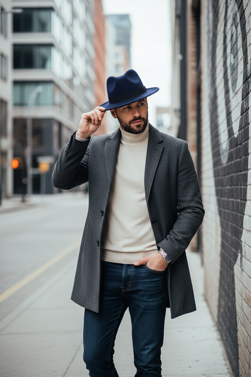 Pat Cheek Unisex Wool Fedora Hat with Adjustable Band