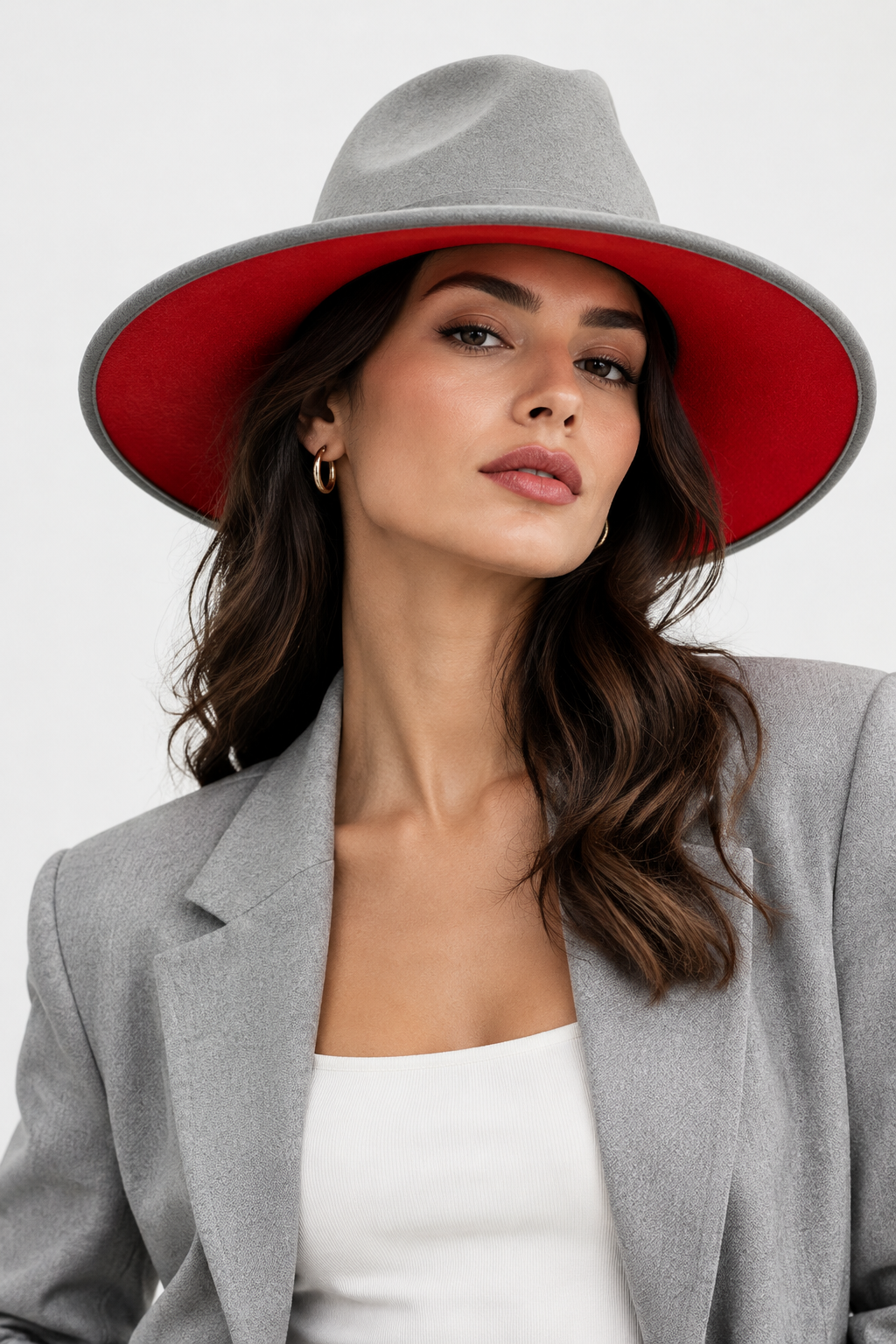 Baylor Cashmere Flat Brim Fedora Hat with Band