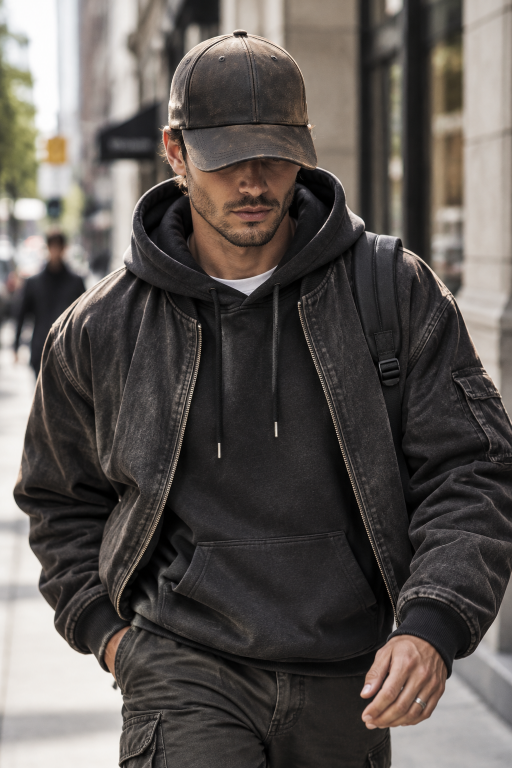 Cavallari PU Leather Adjustable Baseball Cap