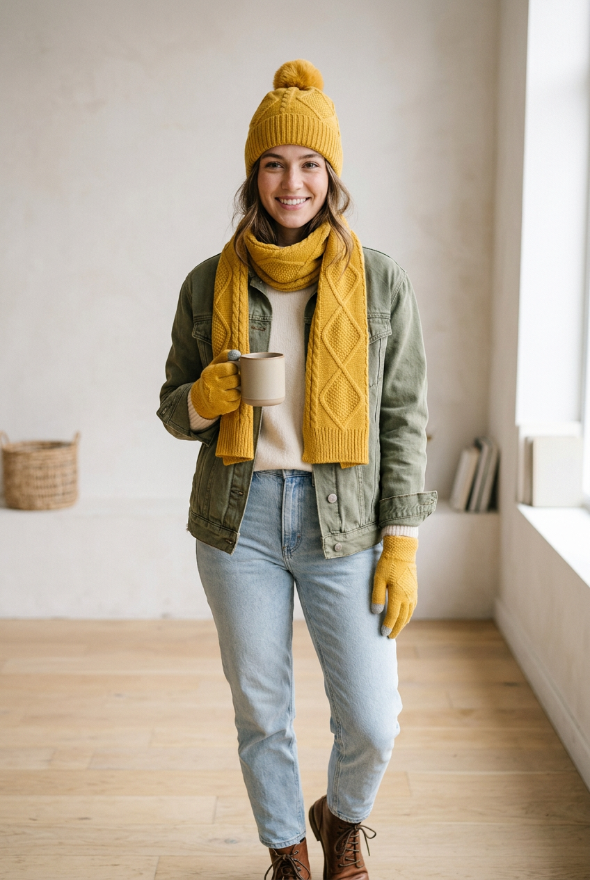 Betson Wool Winter Hat, Scarf and Gloves Set
