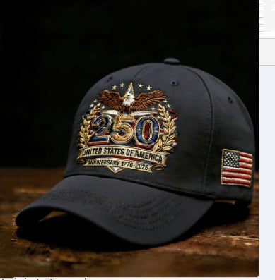 250th Anniversary Baseball Cap Embroidered Sun Hat