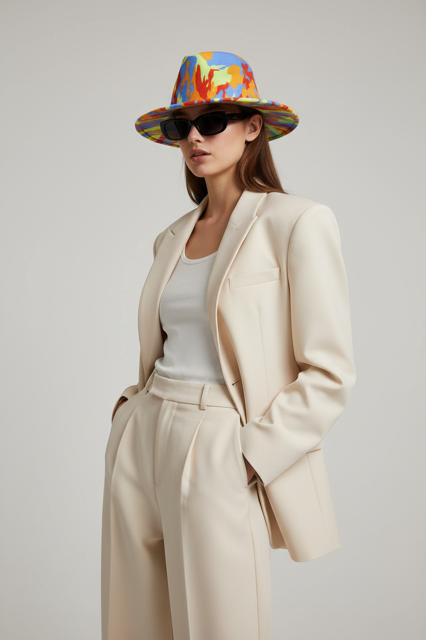 Bundy Abstract Big Brim Fedora Hat