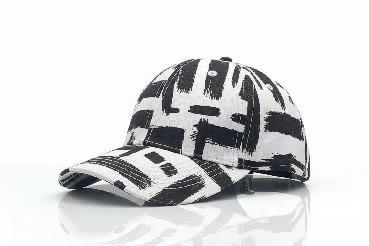 Silver reflective cap on a white background