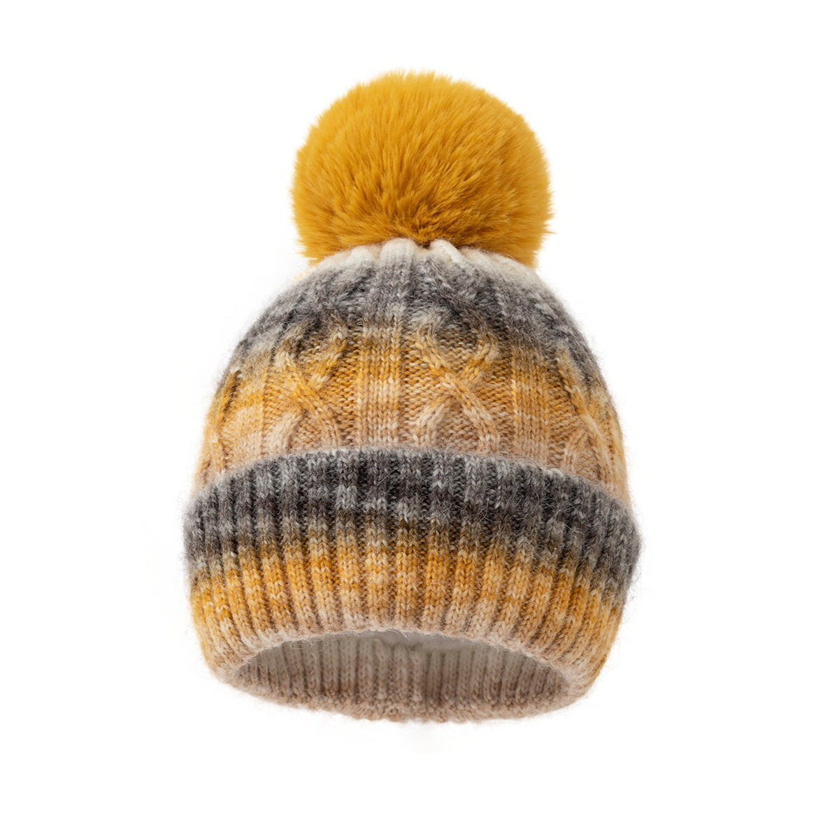 Canton Gradient Knit Pom-Pom Beanie Hat