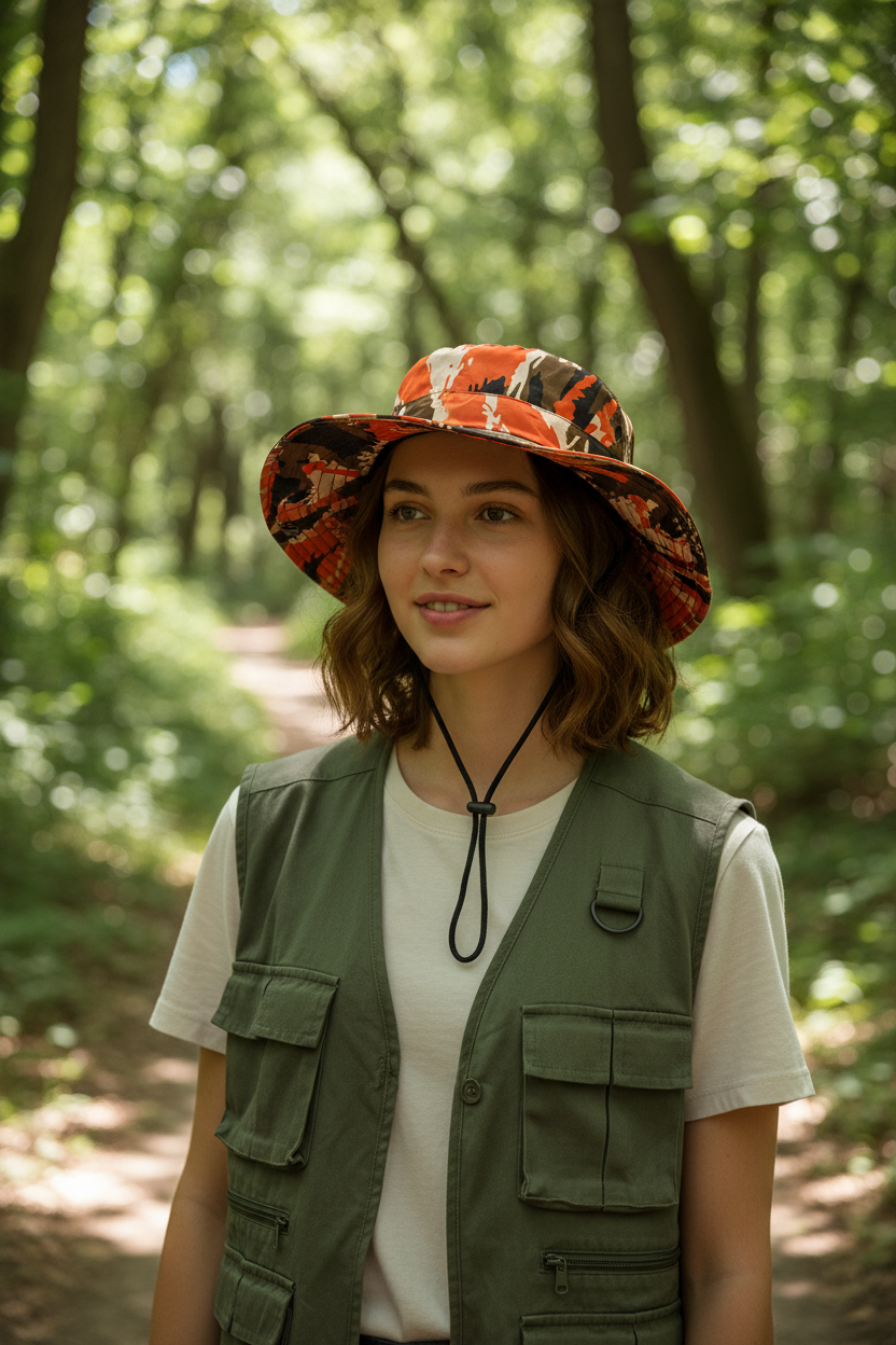 Timmons Camouflage Polyester Bucket Hat, Free Size 58cm