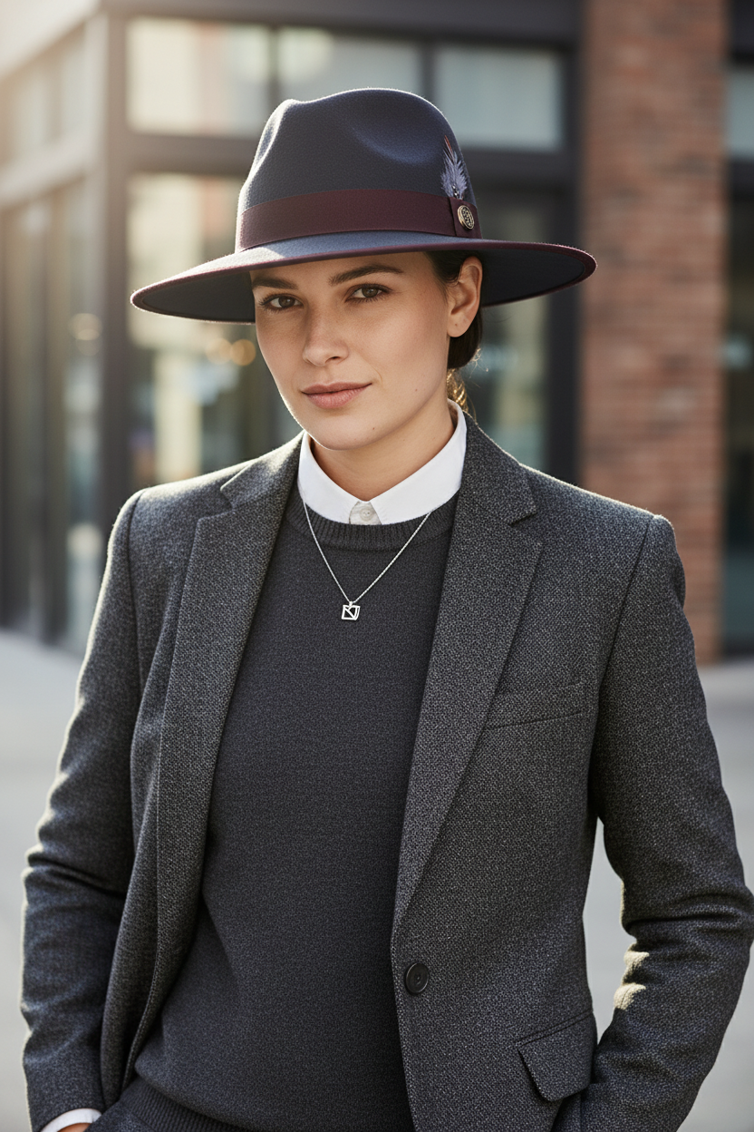 Buss Unisex Felt Fedora Hat with Band – Medium