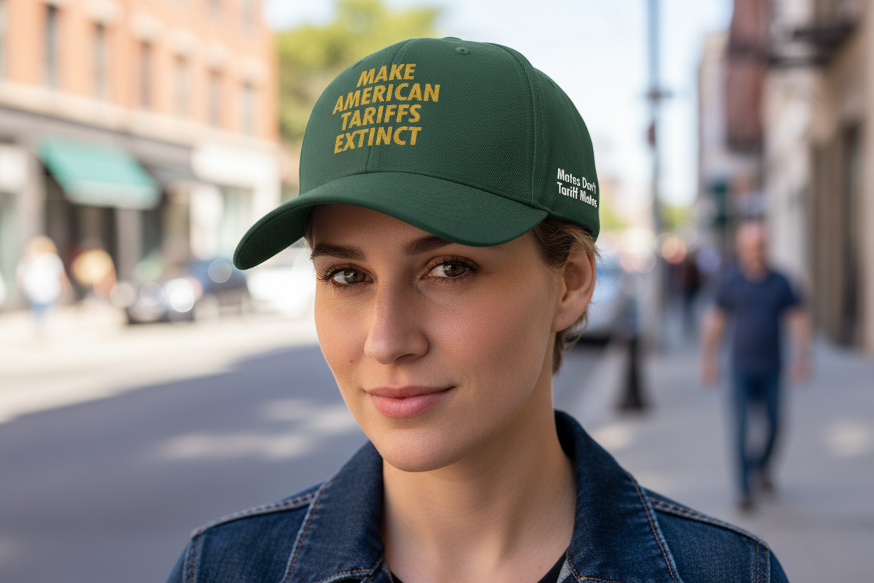 Green cap with yellow text on a gradient background