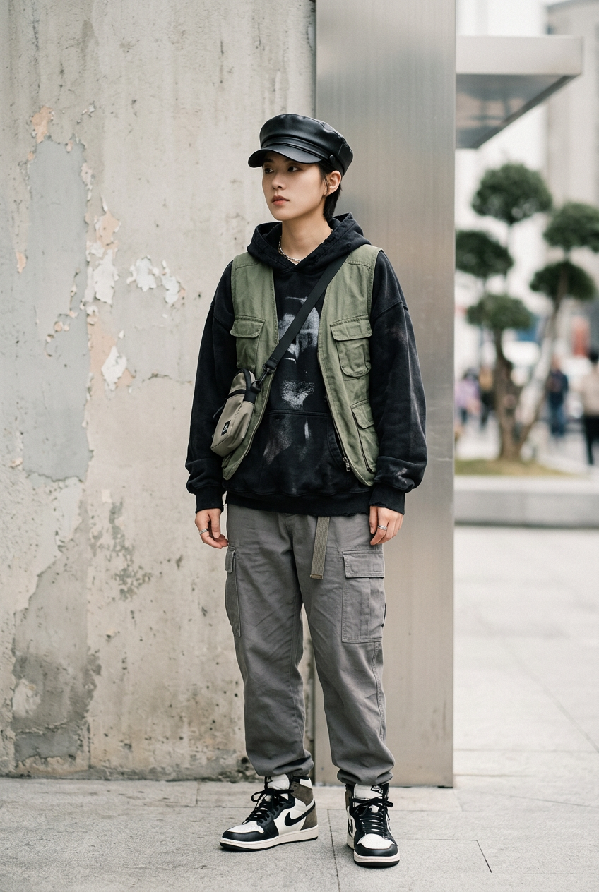 Livingston Faux Leather Military Cap – Adjustable, Dome Crown