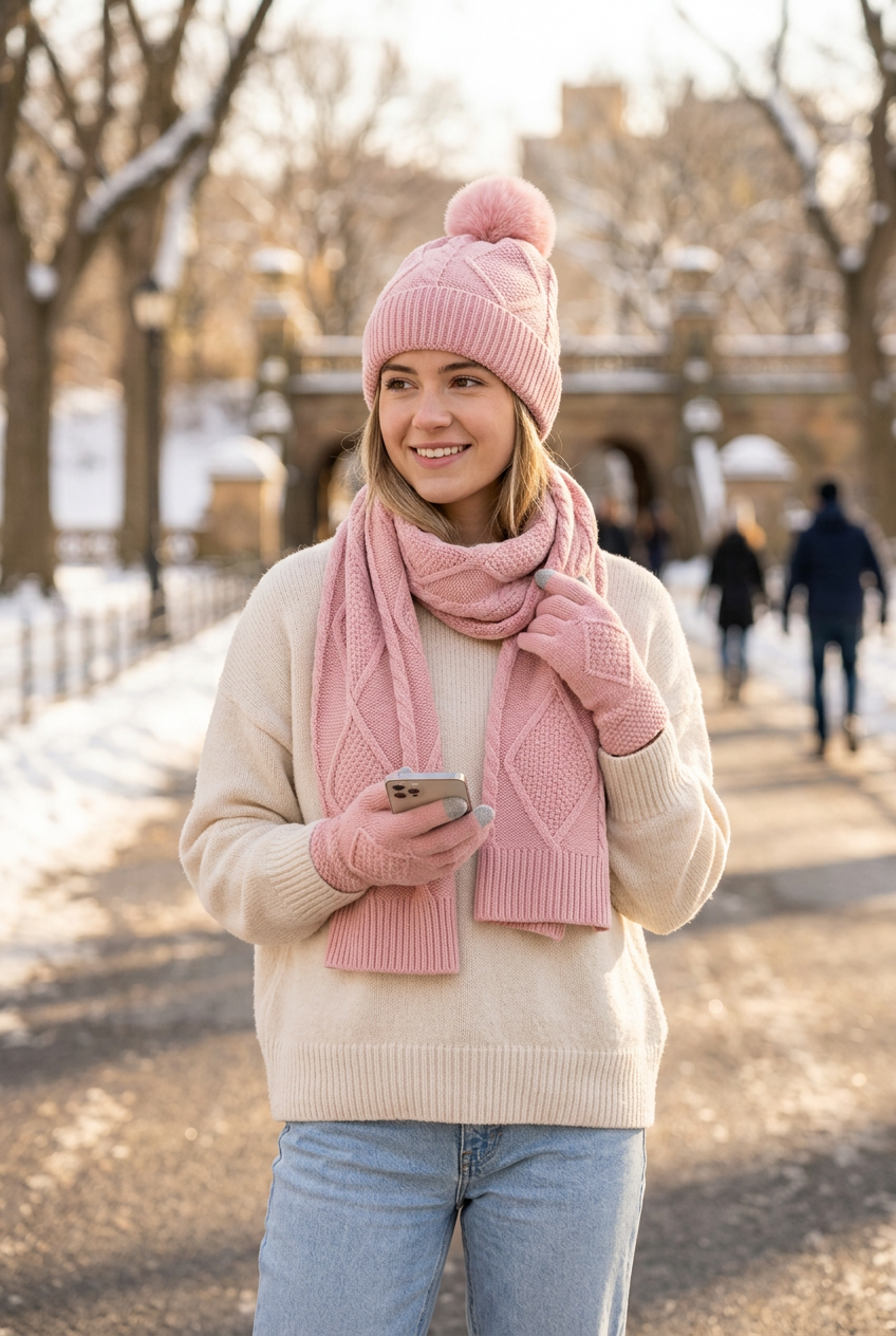 Betson Wool Winter Hat, Scarf and Gloves Set