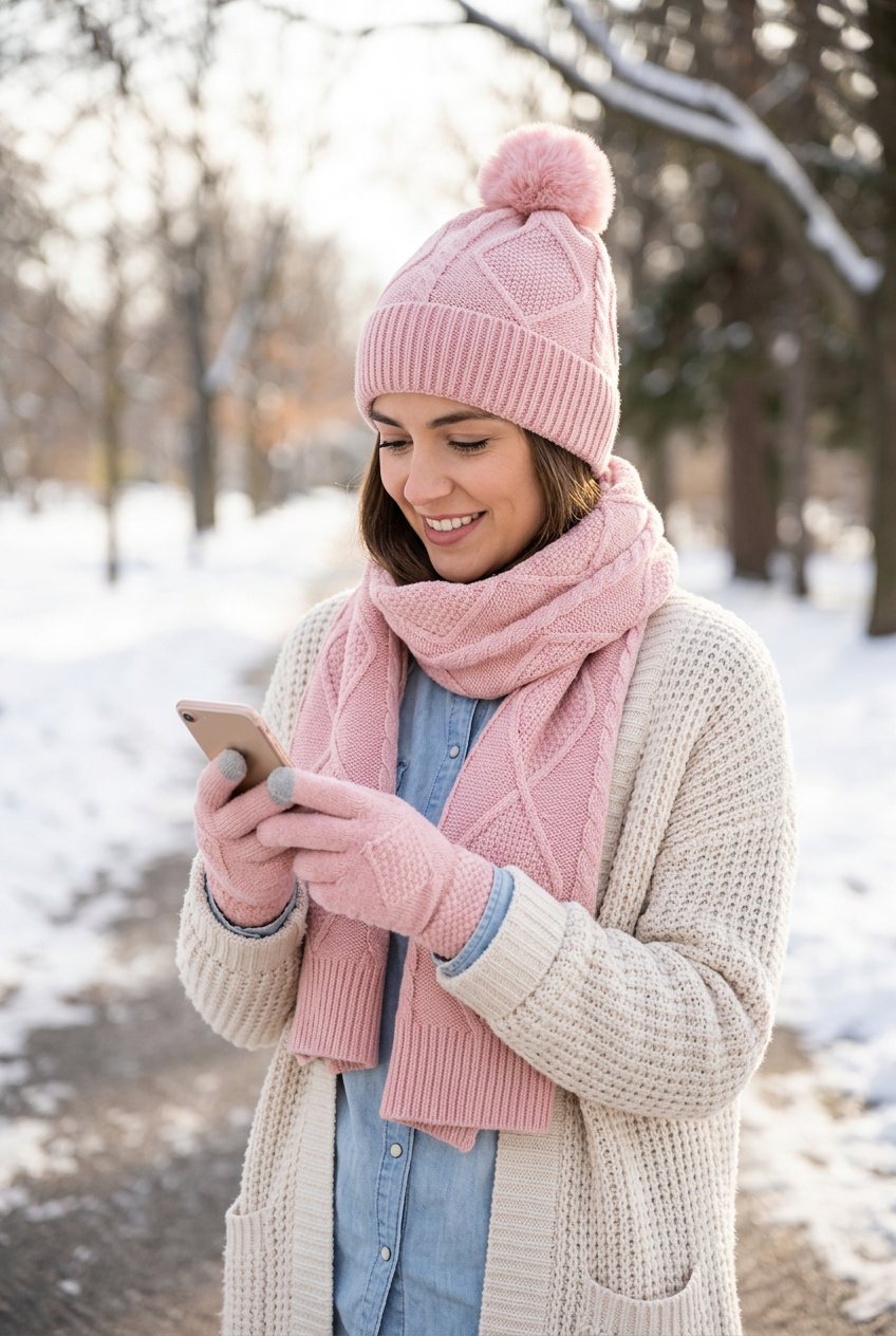 Betson Wool Winter Hat, Scarf and Gloves Set
