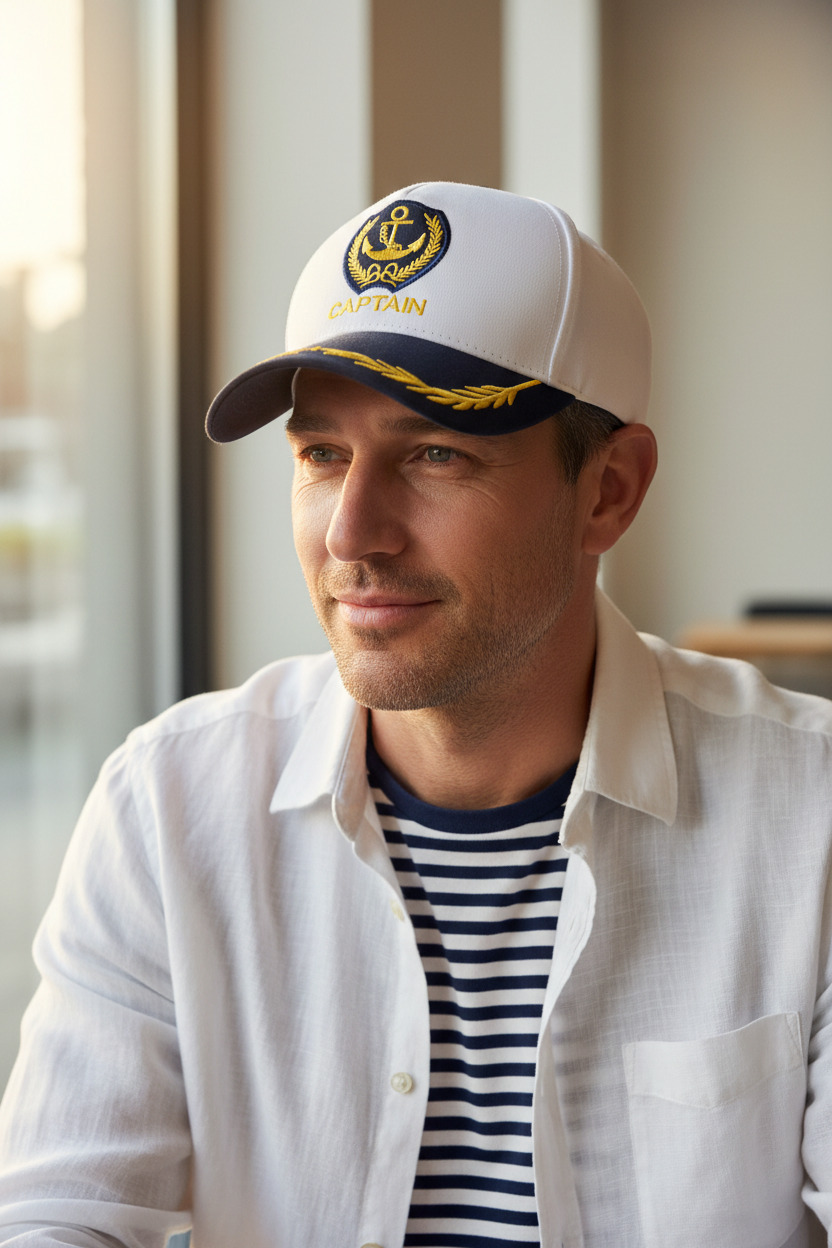Vintage Captain Navy Cotton Baseball Cap
