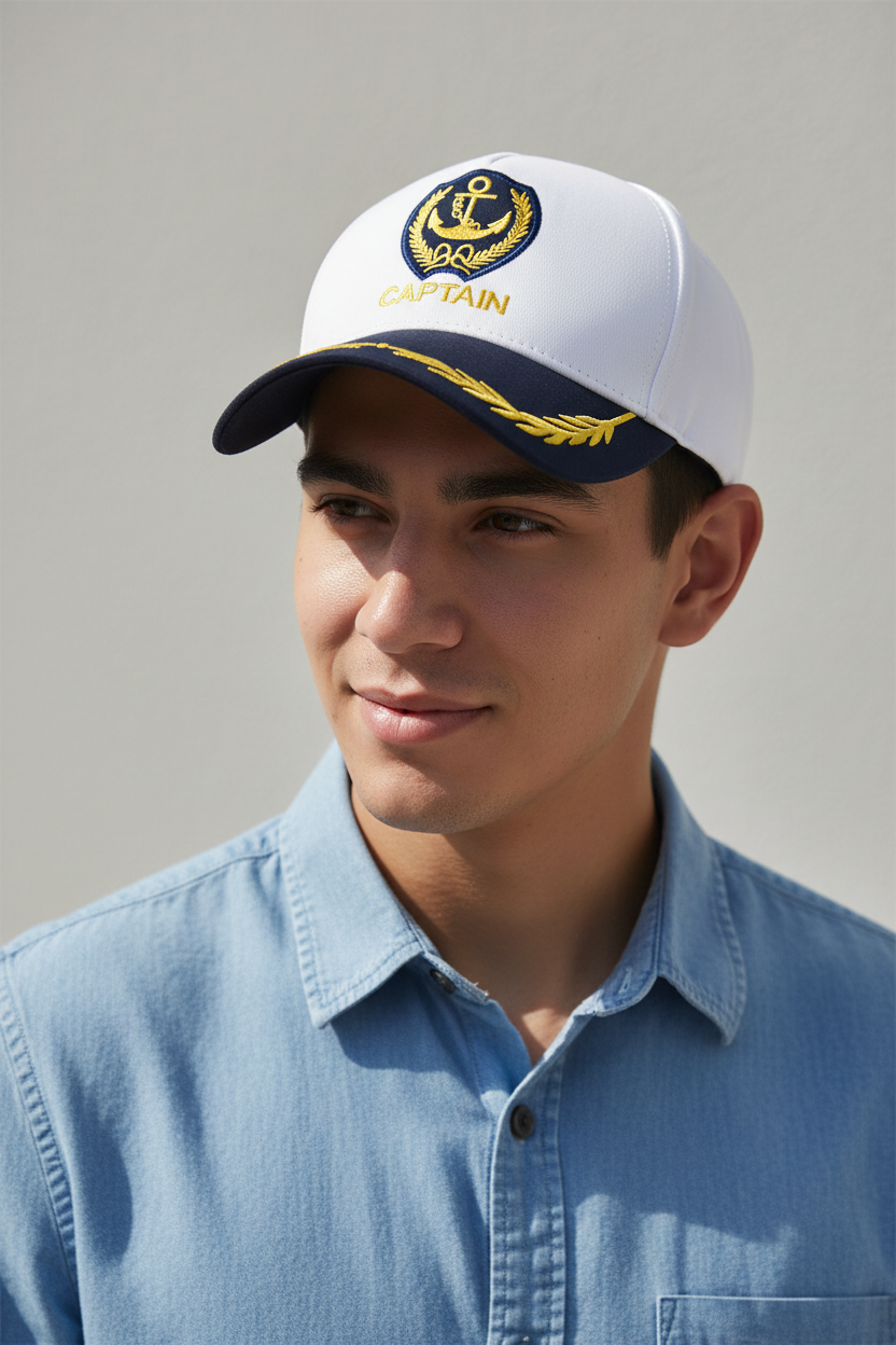 Vintage Captain Navy Cotton Baseball Cap