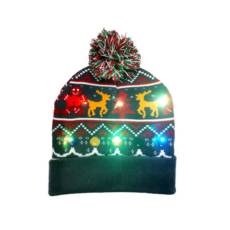 Christmas Knitted Hat With Flanging Ball
