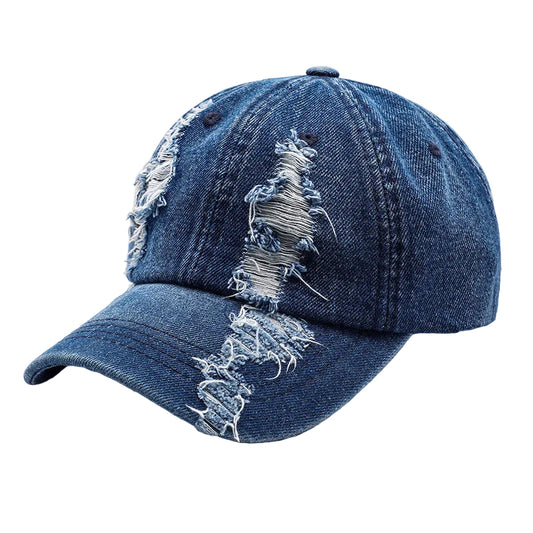 Vintage Cotton Baseball Cap – Distressed Style, Adjustable