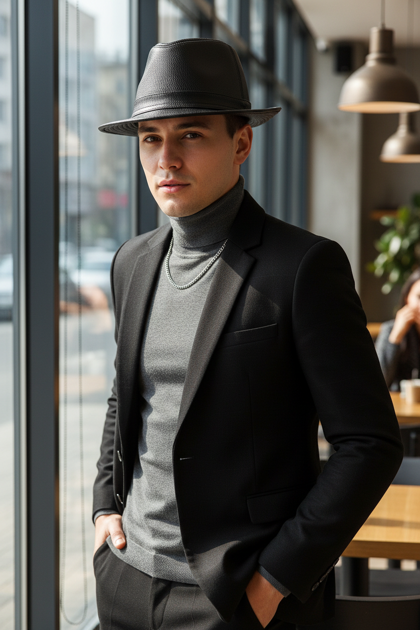 Baylor Genuine Cowhide Leather Fedora Hat