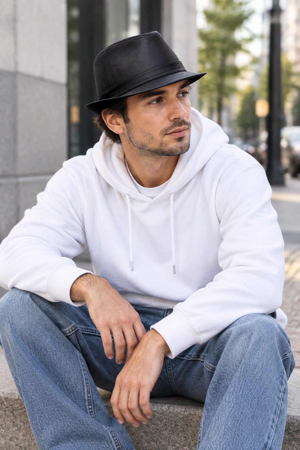 Baylor Genuine Cowhide Leather Fedora Hat