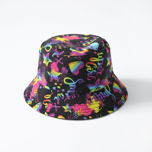 TheCapSpot - Spring Summer Heart Print Reversible Bucket Hat