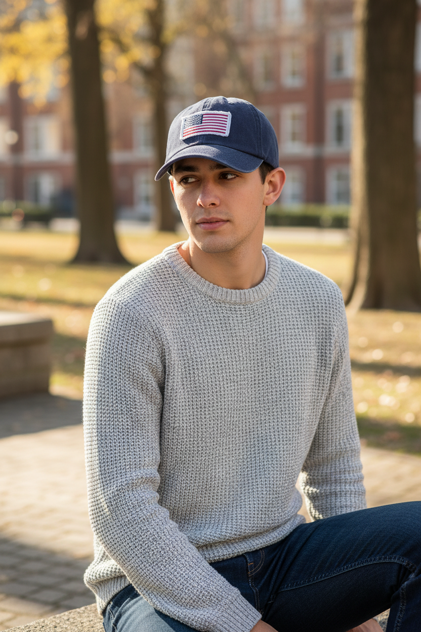 American Flag Cotton Baseball Cap – Adjustable