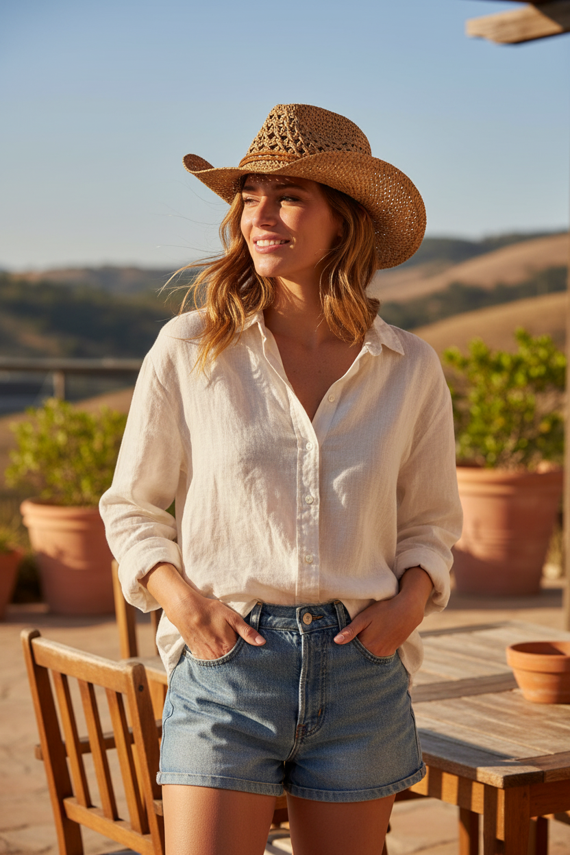 Gibson Conical Straw Cowboy Hat with UV Protection