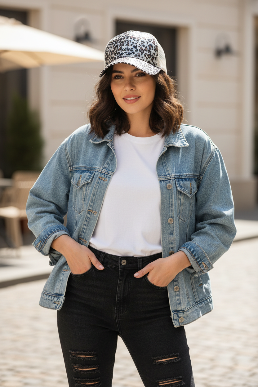 Colbert Leopard Print Curved Brim Baseball Cap