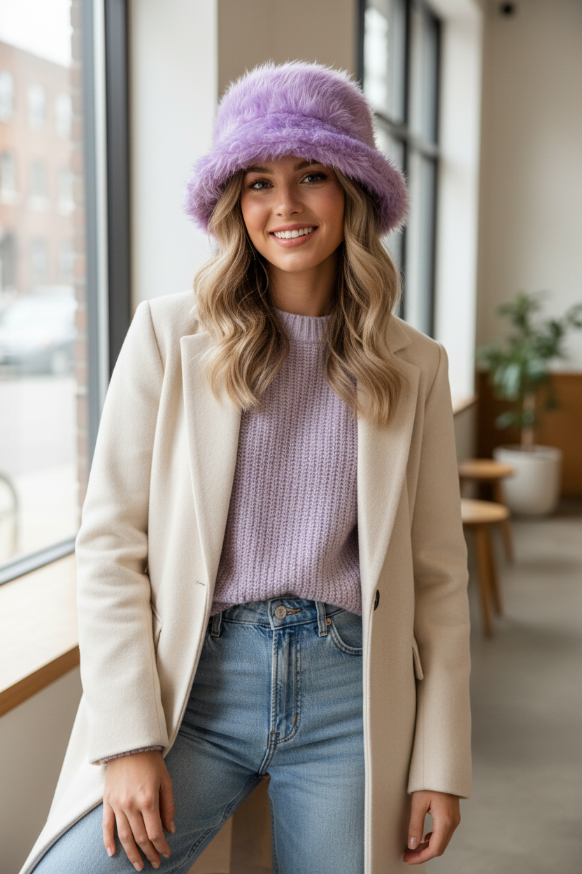 Stephens Plush Fur Fisherman Hat – Winter Windproof, Women, 56–58cm