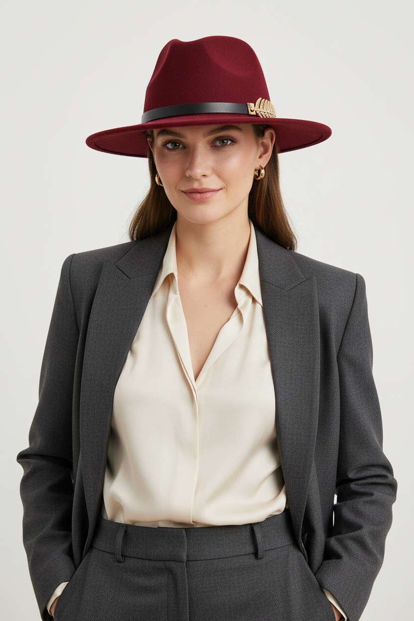 Clivingston Wool Fedora Hat with Band