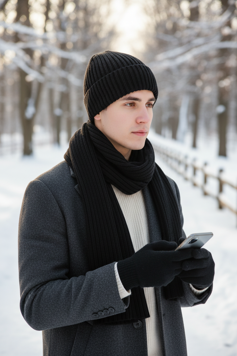 Tamar Unisex Acrylic Winter Hat, Scarf & Gloves Set
