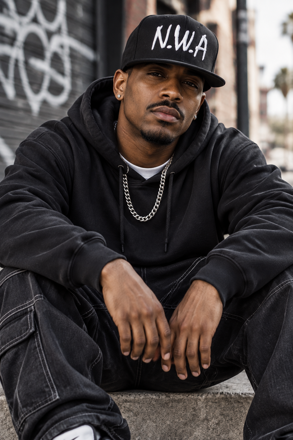 N.W.A Embroidered Snapback – Flat Brim, Hip-Hop, Unisex, Black