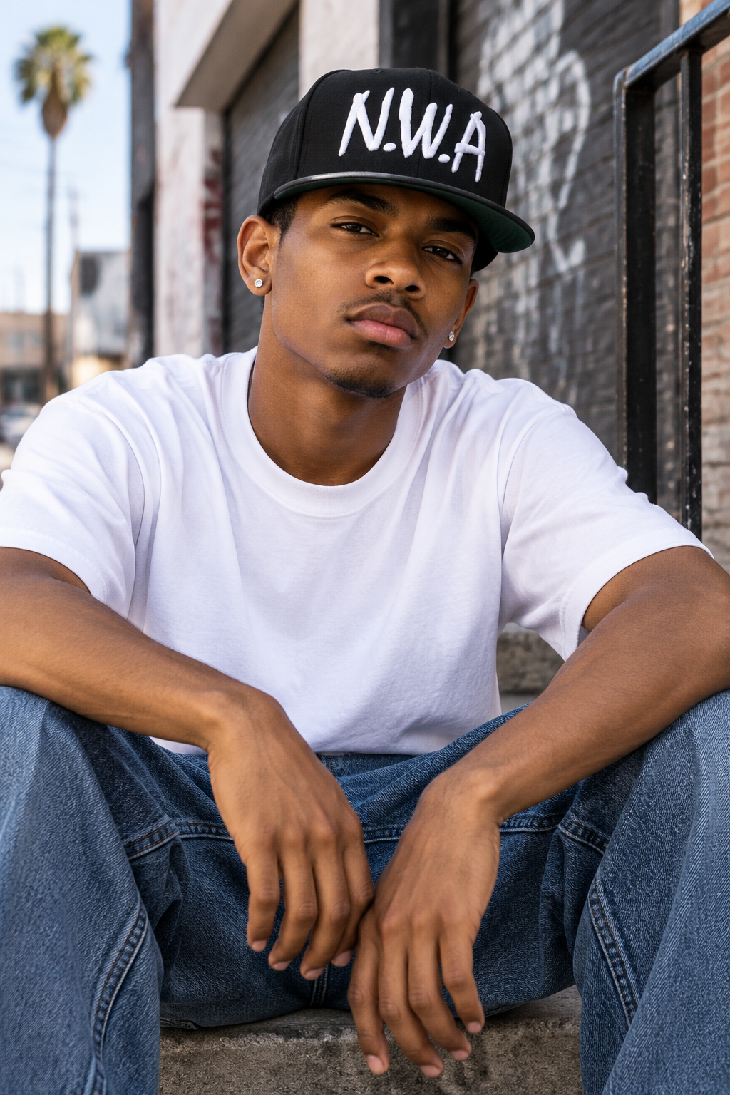 N.W.A Embroidered Snapback – Flat Brim, Hip-Hop, Unisex, Black