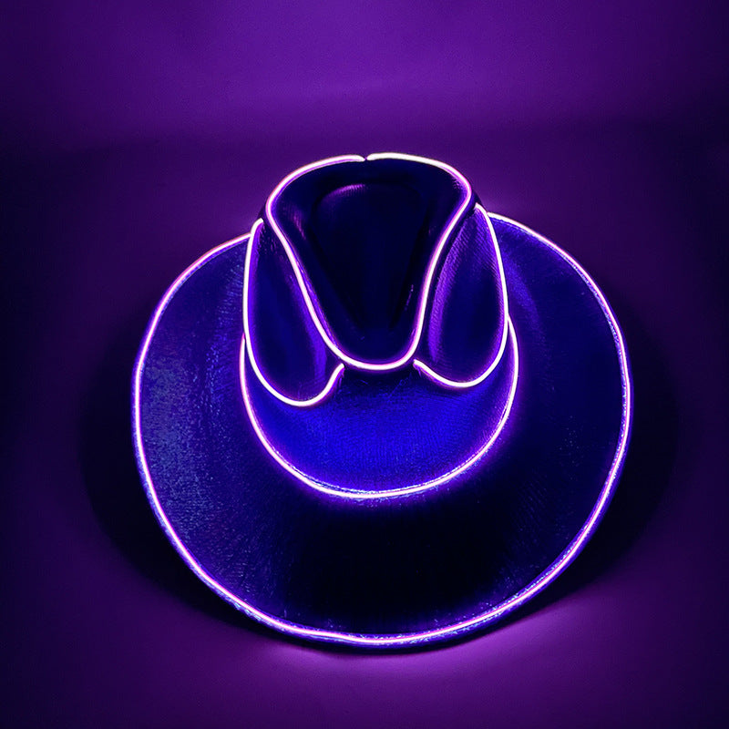 TheCapSpot - Halloween Carnival Party LED Wireless Fluorescent Colorful Cowboy Flashing Hat