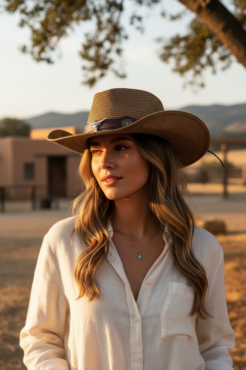 Anderson Brown Straw Cowboy Hat, Medium (56–58 cm)