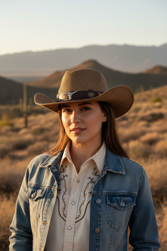 Anderson Brown Straw Cowboy Hat, Medium (56–58 cm)